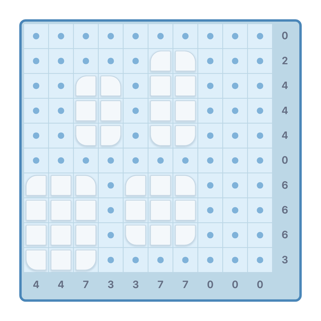 A solved Clouds puzzle
