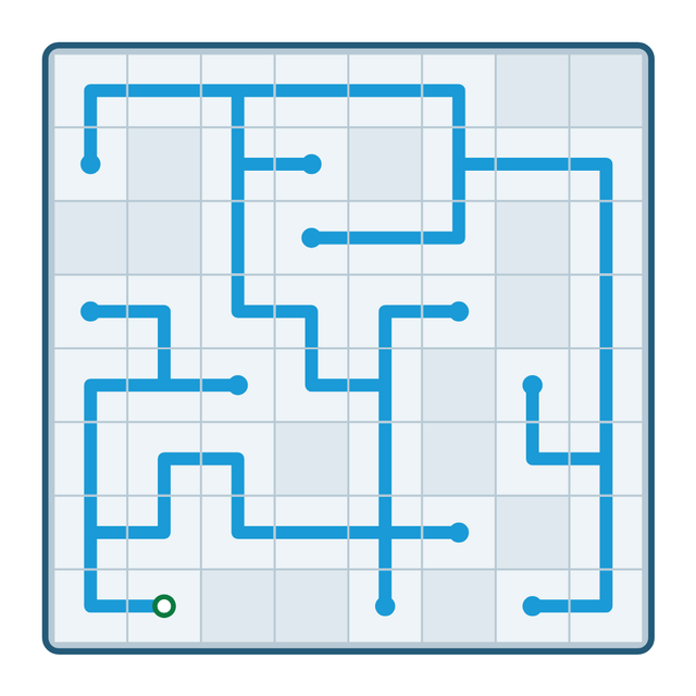 A solved Pipes puzzle