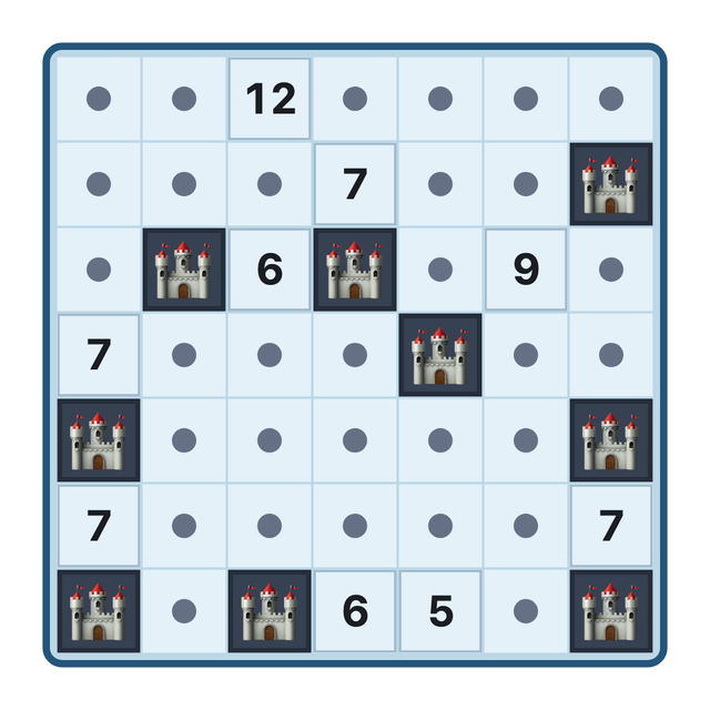 A solved Sentinels puzzle